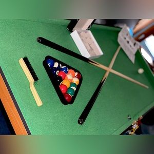 Portable folding pool table! Fun for kids of every size, even fun for adults!
